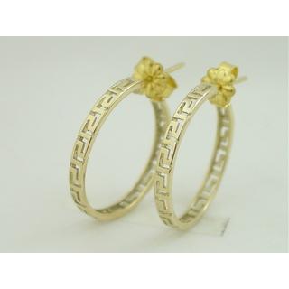 Gold 14k earrings Greek key ΣΚ 000060  Weight:3.4gr