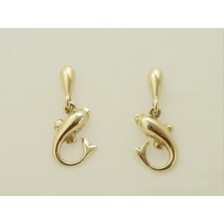 Gold 14k earrings Dolphin ΣΚ 000061  Weight:2.49gr