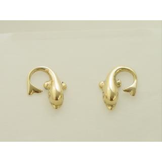 Gold 14k earrings Dolphin ΣΚ 000062  Weight:1.64gr