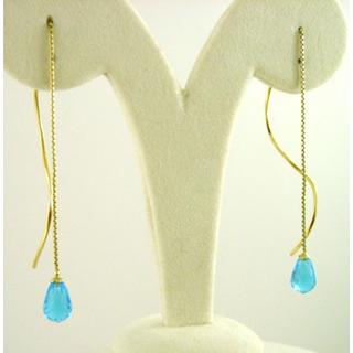 Gold 14k earrings with semi precious stones ΣΚ 000147  Weight:2.26gr