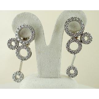 Gold 14k earrings with Zircon ΣΚ 000153  Weight:8.1gr