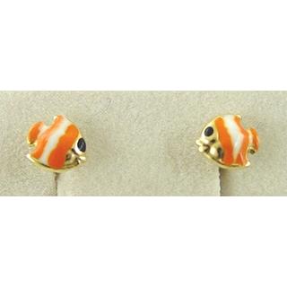 Gold 14k earrings Children ΣΚ 000158  Weight:0.8gr