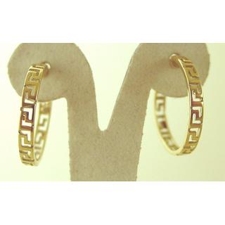 Gold 14k earrings Greek key ΣΚ 000165  Weight:2.38gr