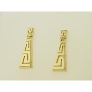 Gold 14k earrings Greek key ΣΚ 000175  Weight:2.98gr
