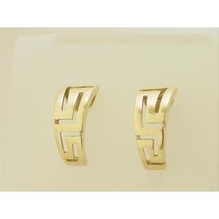 Gold 14k earrings Greek key ΣΚ 000180  Weight:4.3gr