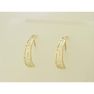 Gold 14k earrings Greek key ΣΚ 000182  Weight:1.74gr