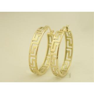 Gold 14k earrings Greek key ΣΚ 000188  Weight:5.55gr