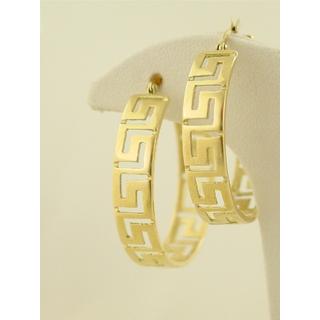 Gold 14k earrings Greek key ΣΚ 000192  Weight:8.04gr