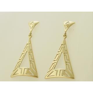 Gold 14k earrings Greek key ΣΚ 000197  Weight:4.3gr