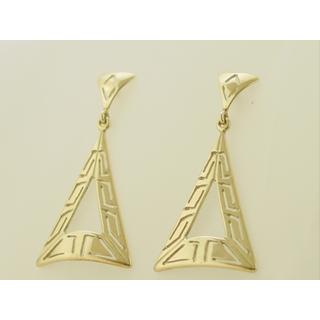 Gold 14k earrings Greek key ΣΚ 000197  Weight:4.3gr