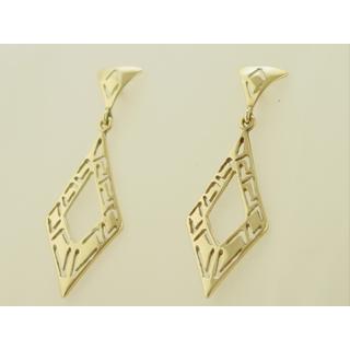 Gold 14k earrings Greek key ΣΚ 000198  Weight:3.3gr