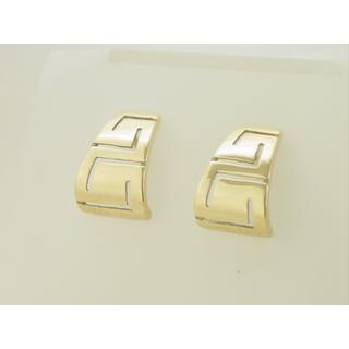 Gold 14k earrings Greek key ΣΚ 000204  Weight:3.04gr