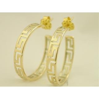Gold 14k earrings Greek key ΣΚ 000207  Weight:5.45gr