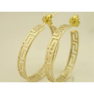 Gold 14k earrings Greek key ΣΚ 000208  Weight:5.19gr