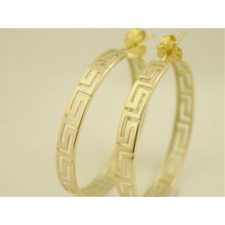 Gold 14k earrings Greek key ΣΚ 000209  Weight:6.8gr