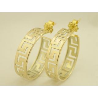 Gold 14k earrings Greek key ΣΚ 000210  Weight:7.53gr