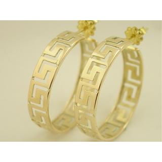 Gold 14k earrings Greek key ΣΚ 000211  Weight:8.5gr