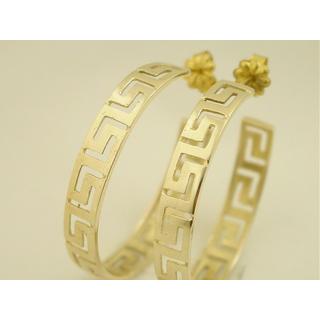 Gold 14k earrings Greek key ΣΚ 000212  Weight:9.17gr