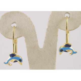 Gold 14k earrings Children ΣΚ 000220  Weight:1.36gr