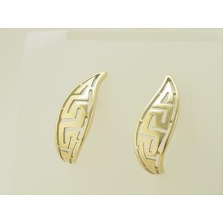 Gold 14k earrings Greek key ΣΚ 000231  Weight:3.1gr