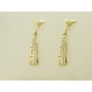 Gold 14k earrings Greek key ΣΚ 000233  Weight:3.02gr