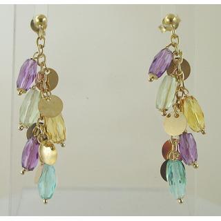 Gold 14k earrings with semi precious stones ΣΚ 000236  Weight:3.94gr