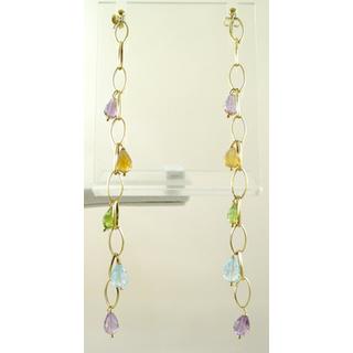 Gold 14k earrings with semi precious stones ΣΚ 000239  Weight:5.09gr