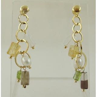 Gold 14k earrings with semi precious stones ΣΚ 000240  Weight:5.74gr