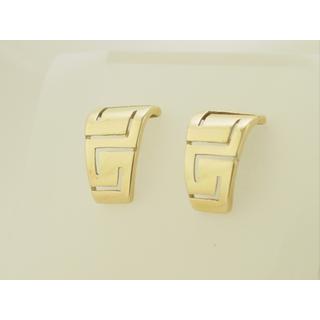 Gold 14k earrings greek key ΣΚ 000252  Weight:3.5gr