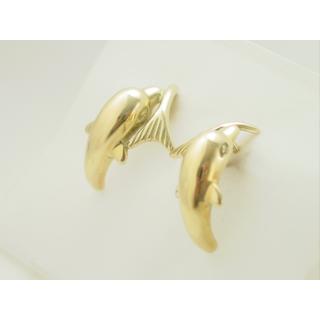 Gold 14k earrings Dolphin ΣΚ 000257  Weight:4.97gr