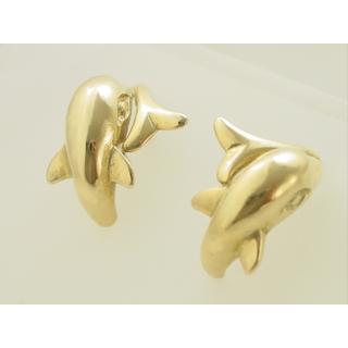 Gold 14k earrings Dolphin ΣΚ 000258  Weight:9.13gr