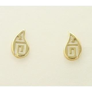 Gold 14k earrings Greek key ΣΚ 000262  Weight:1.4gr