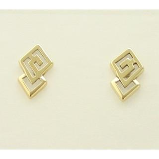 Gold 14k earrings Greek key ΣΚ 000263  Weight:1.38gr