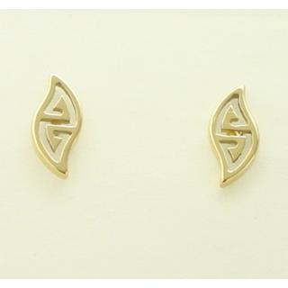 Gold 14k earrings Greek key ΣΚ 000265  Weight:1.24gr