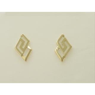 Gold 14k earrings Greek key ΣΚ 000266  Weight:1.65gr