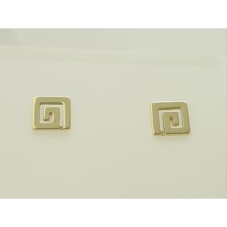 Gold 14k earrings Greek key ΣΚ 000284  Weight:1.51gr