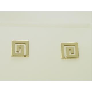 Gold 14k earrings Greek key ΣΚ 000285  Weight:2.13gr