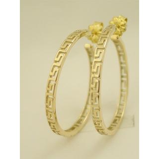 Gold 14k earrings Greek key ΣΚ 000308  Weight:6.28gr