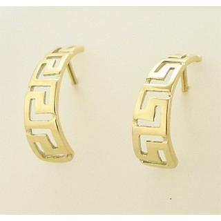 Gold 14k earrings Greek key ΣΚ 000328  Weight:2.16gr