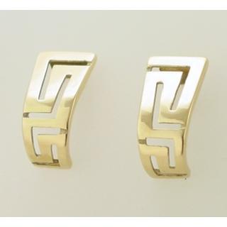 Gold 14k earrings Greek key ΣΚ 000329  Weight:3.47gr