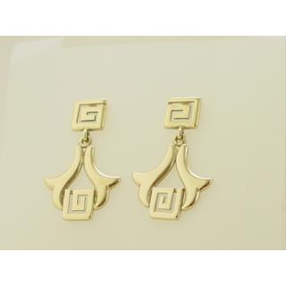 Gold 14k earrings Greek key ΣΚ 000336  Weight:3.26gr