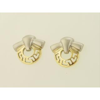 Gold 14k earrings Greek key ΣΚ 000349  Weight:3.5gr