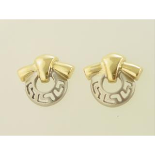 Gold 14k earrings Greek key ΣΚ 000350  Weight:3.5gr