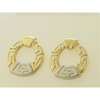 Gold 14k earrings Greek key ΣΚ 000352  Weight:4.4gr