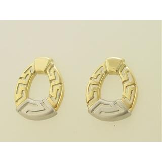 Gold 14k earrings Greek key ΣΚ 000353  Weight:3.5gr