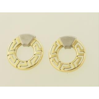 Gold 14k earrings Greek key ΣΚ 000355  Weight:4.2gr
