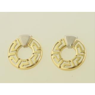 Gold 14k earrings Greek key ΣΚ 000356  Weight:3.3gr