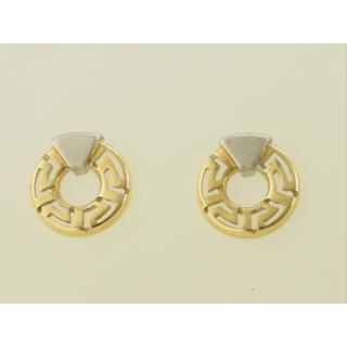 Gold 14k earrings Greek key ΣΚ 000357  Weight:2.6gr