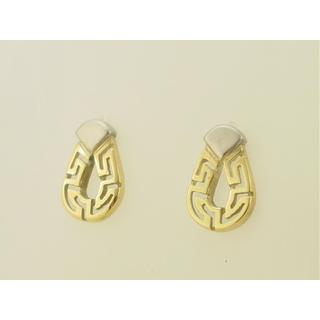 Gold 14k earrings Greek key ΣΚ 000363  Weight:2.4gr