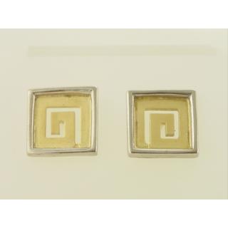 Gold 14k earrings Greek key ΣΚ 000364  Weight:5.77gr